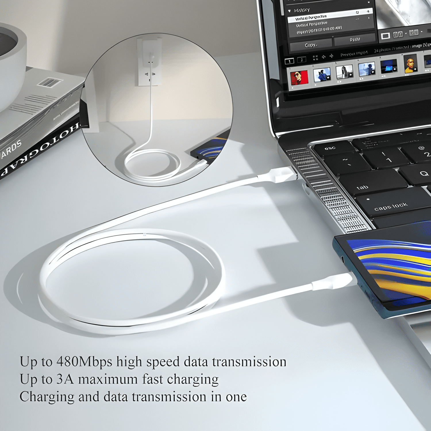 Cable lightning USB 1 metro Blanco-4