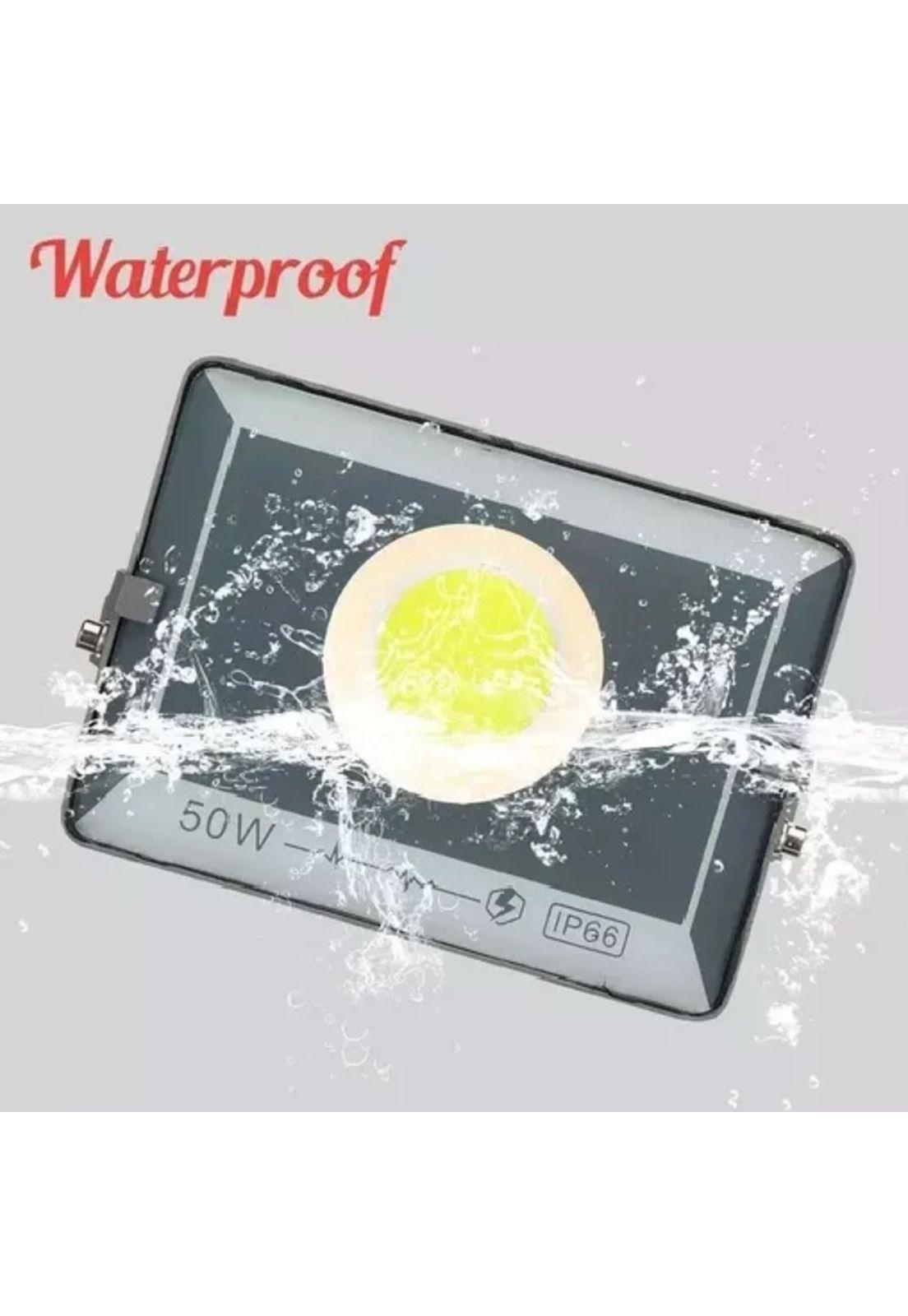 Luz lámpara foco led plano reflector 50w exterior negro-2