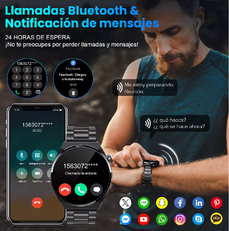 Reloj inteligente bluetooth llamada smartwatch color negro-4