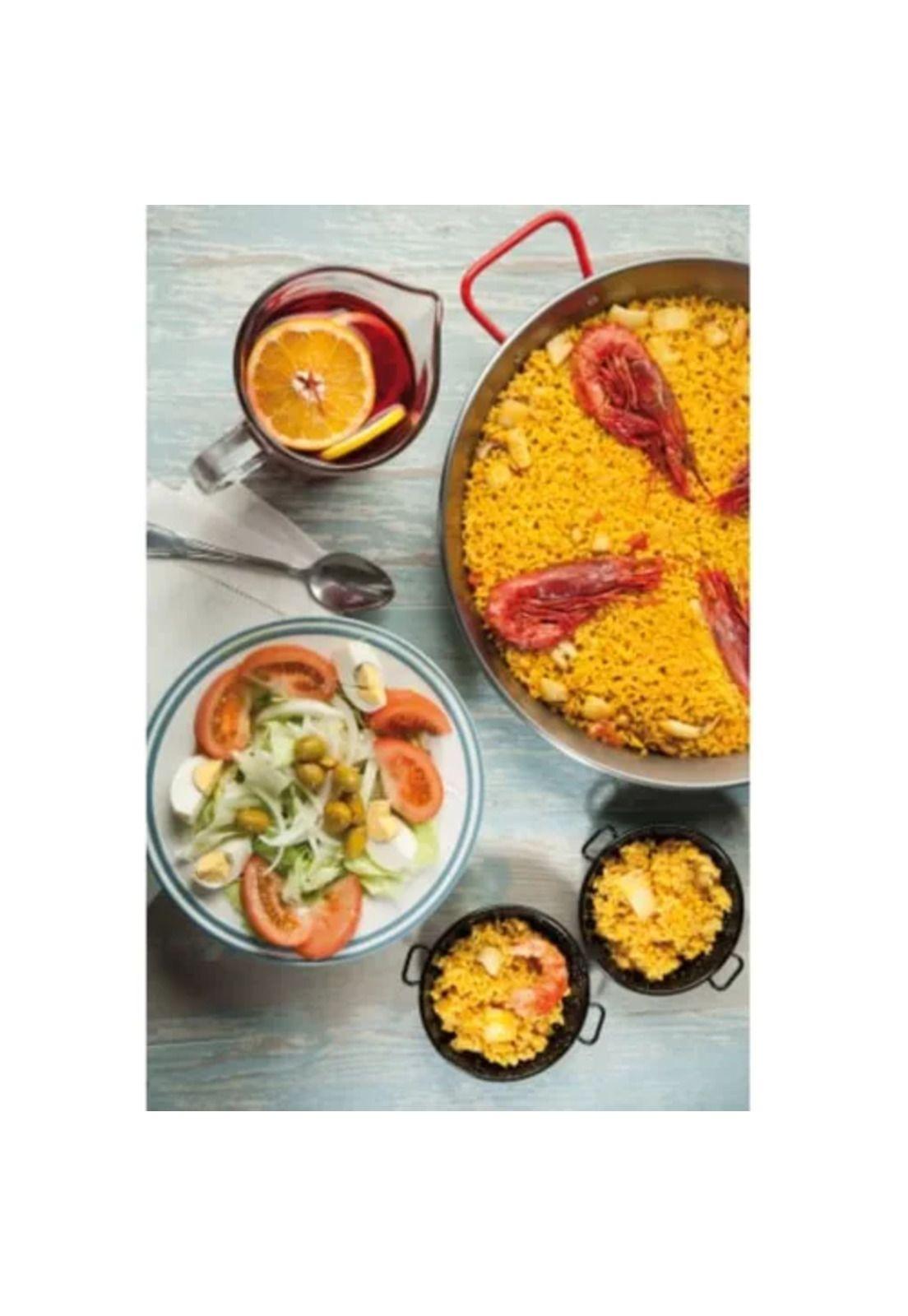 Paellera valenciana de 34 cm en acero, 6 porciones-5