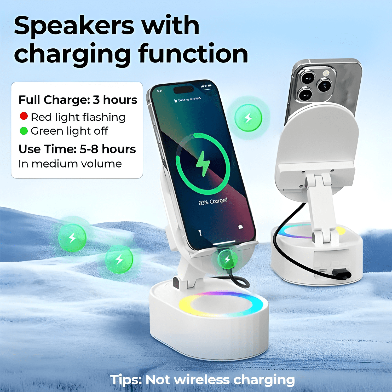 Parlante con soporte para teléfonos celulares bluetooth-3
