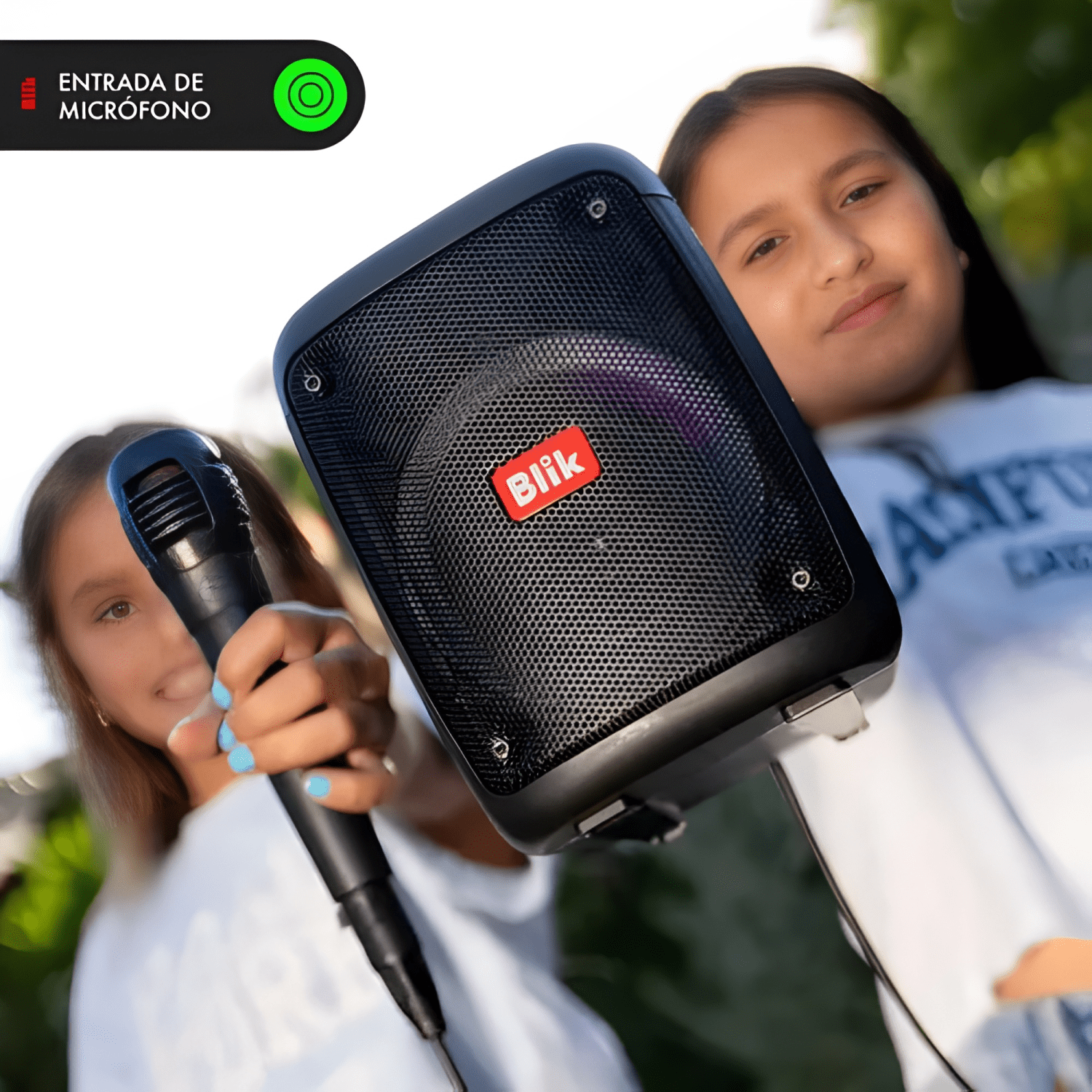 Parlante karaoke voice bluetooth con micrófono Negro-4