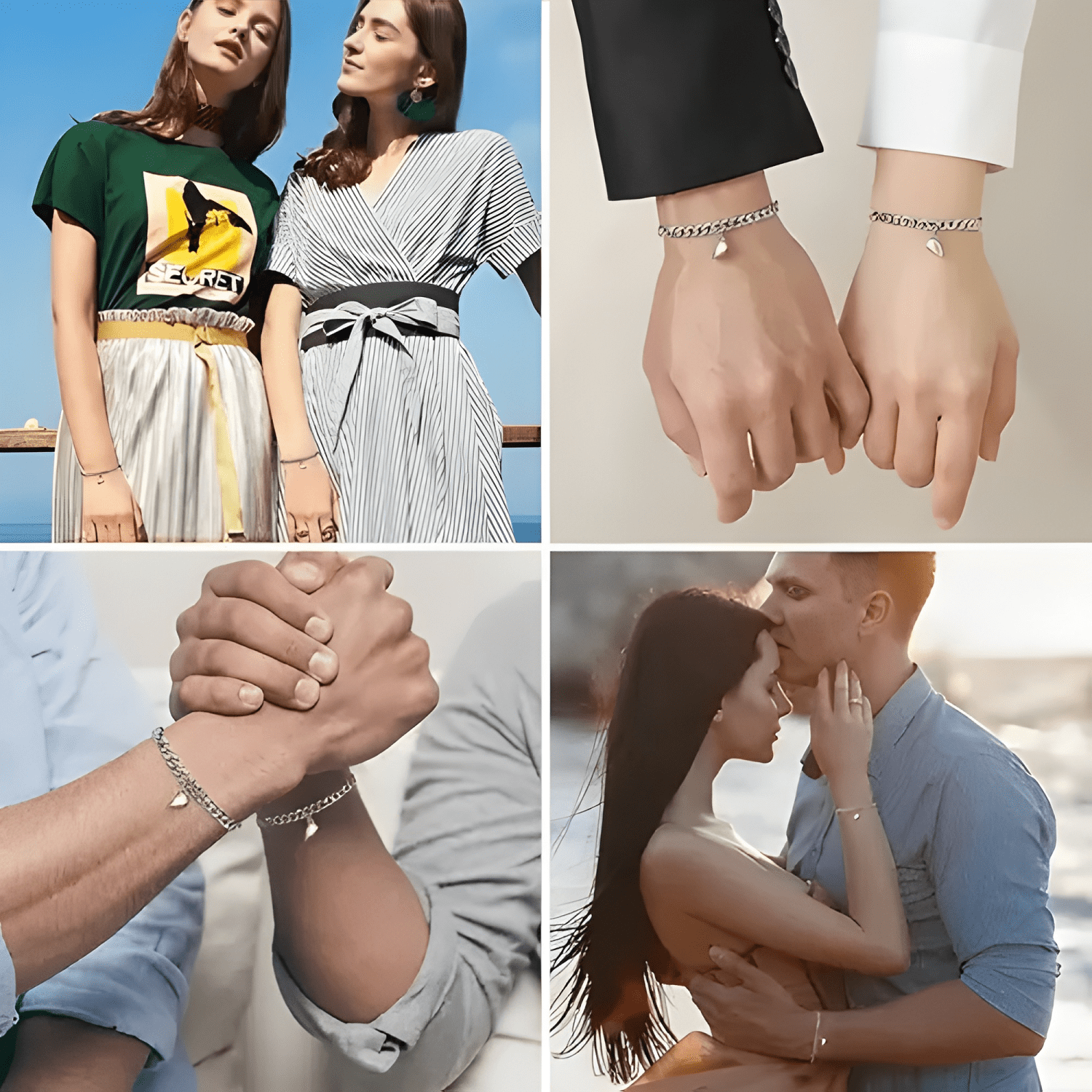 Pulseras para parejas con imán corazón regalo de amor #2-2
