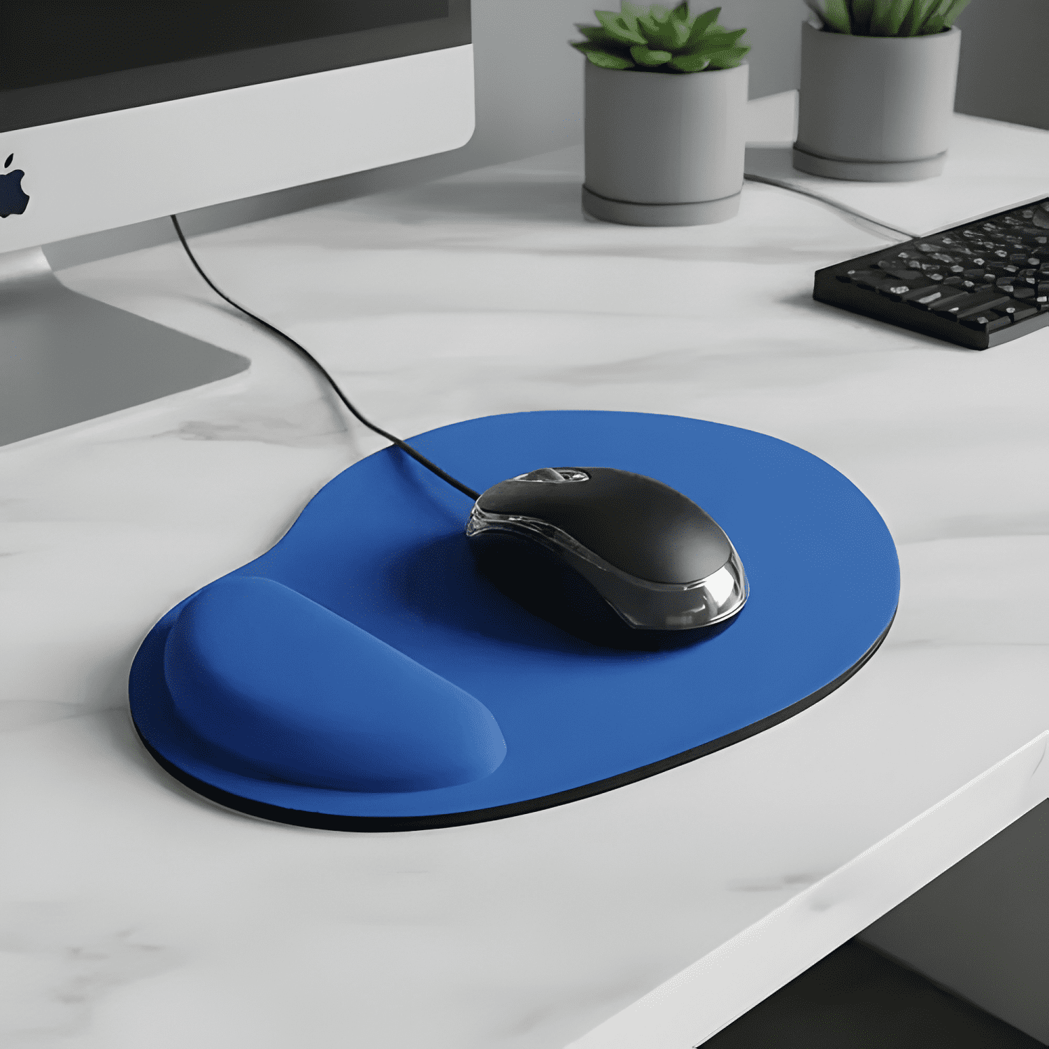 Mouse Pad Gel Apoya Muñeca Ergonomico Antideslizante Azul-2