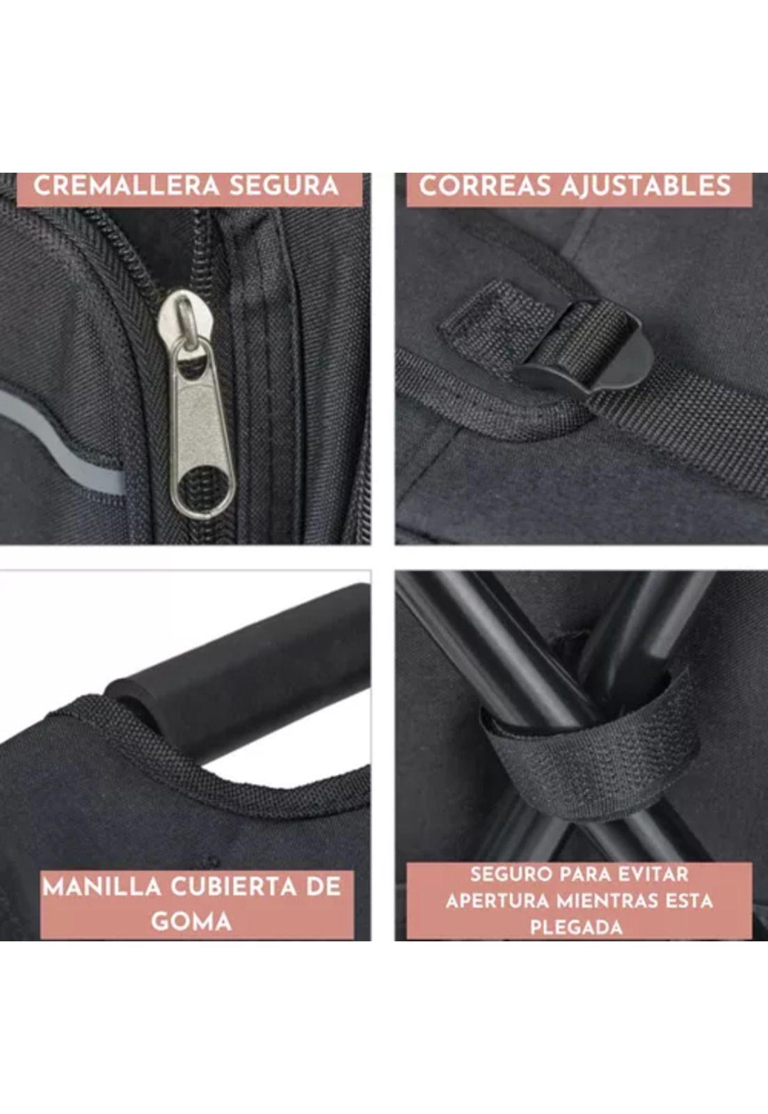 Silla de camping con mochila portátil negra-6