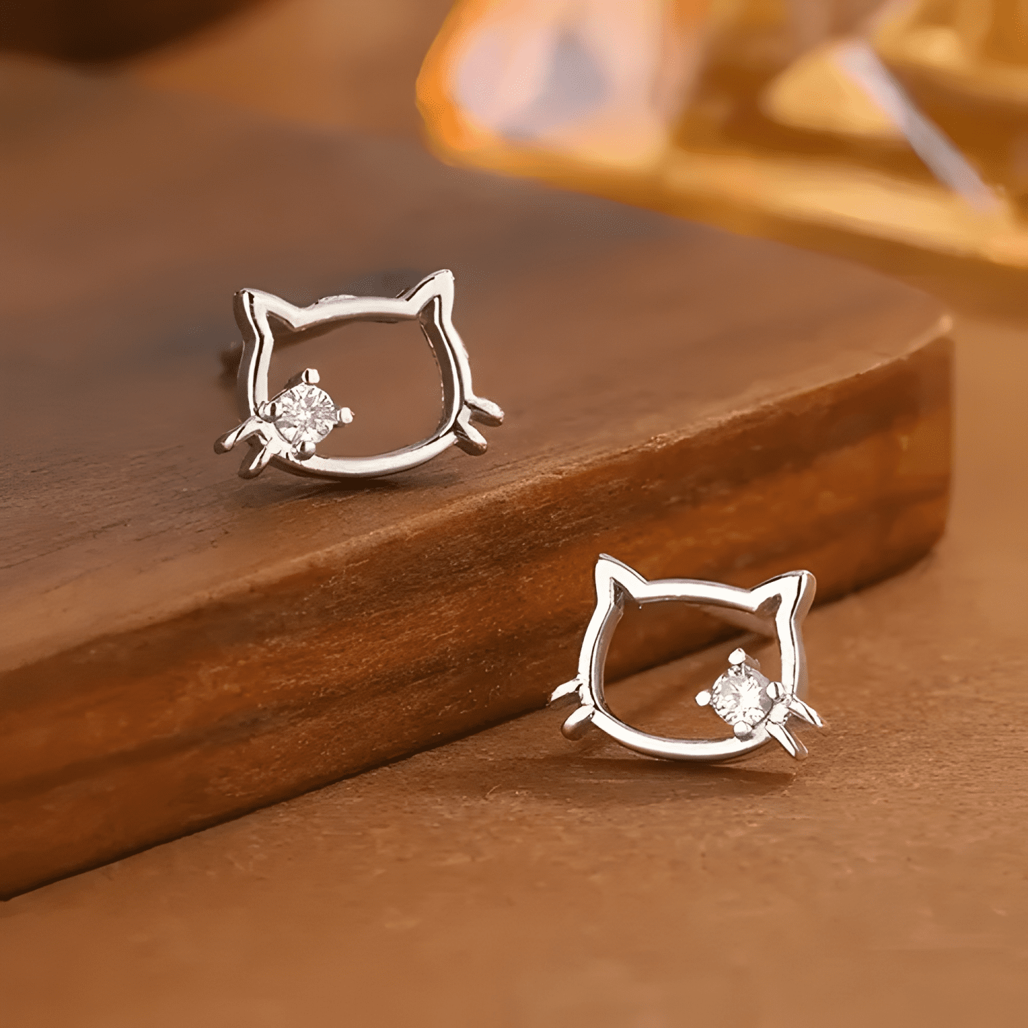 Aros De Moda Plata 925 Pendientes Mujer Niña Gato Kawaii-2