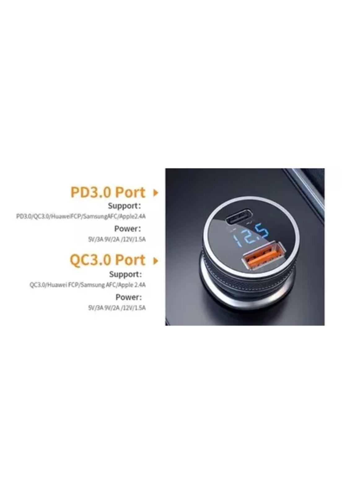 Cargador auto Essager carga rápida 36W tipo USB y tipo C negro-5