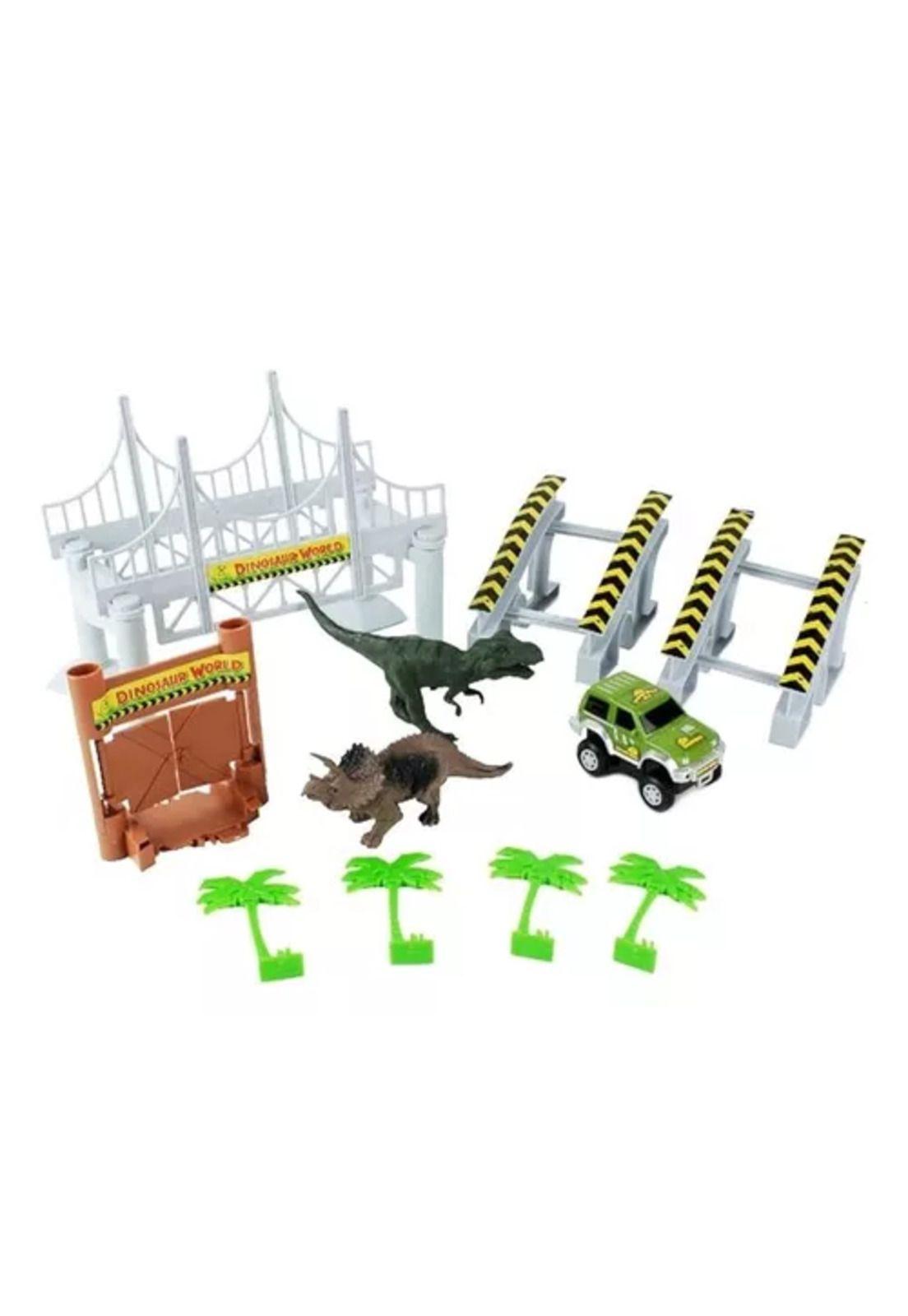 Pista de autos 142 piezas, autopista flexible dinosaurio-6
