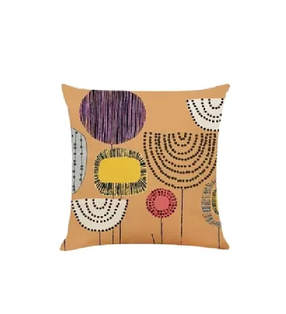 Set de 4 Fundas Cojín Lino Algodón Cuadrado 45 cm Beige-0