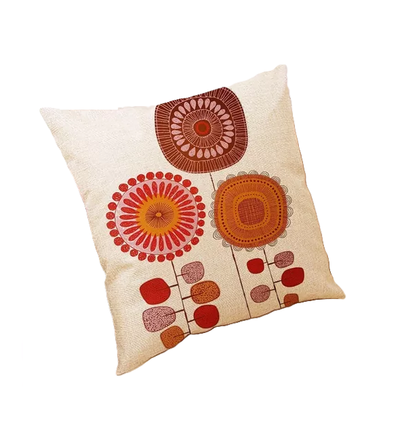 Set de 4 Fundas Cojín Lino Algodón Cuadrado 45 cm Beige-2