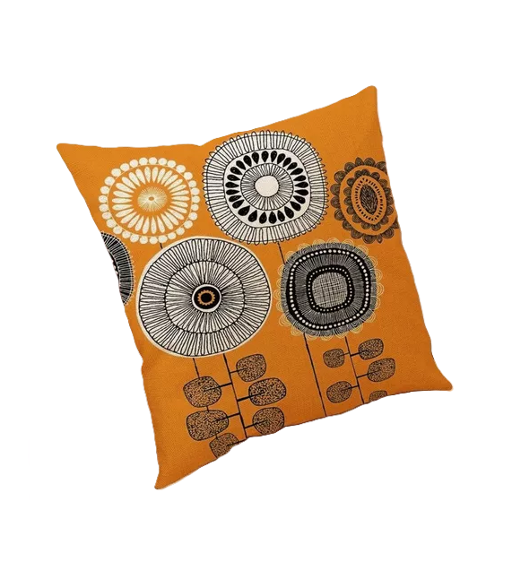 Set de 4 Fundas Cojín Lino Algodón Cuadrado 45 cm Beige-3