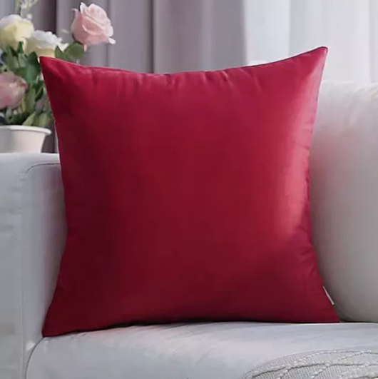 Funda para Cojín Velvet Terciopelo Liso en Variedad de Colores - Rojo-1