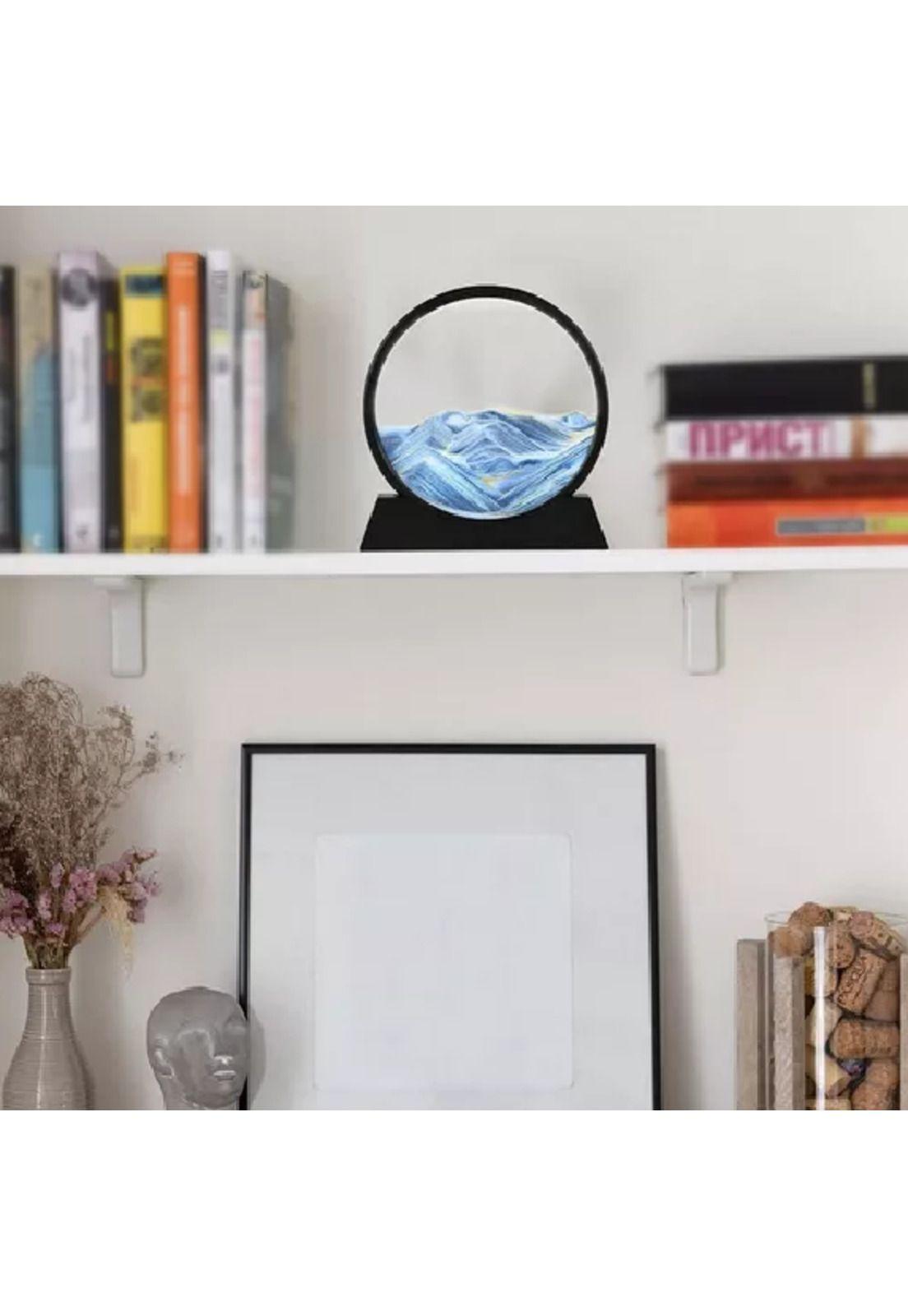 3d reloj de reloj de arena paisaje natural fluyendo color...-2