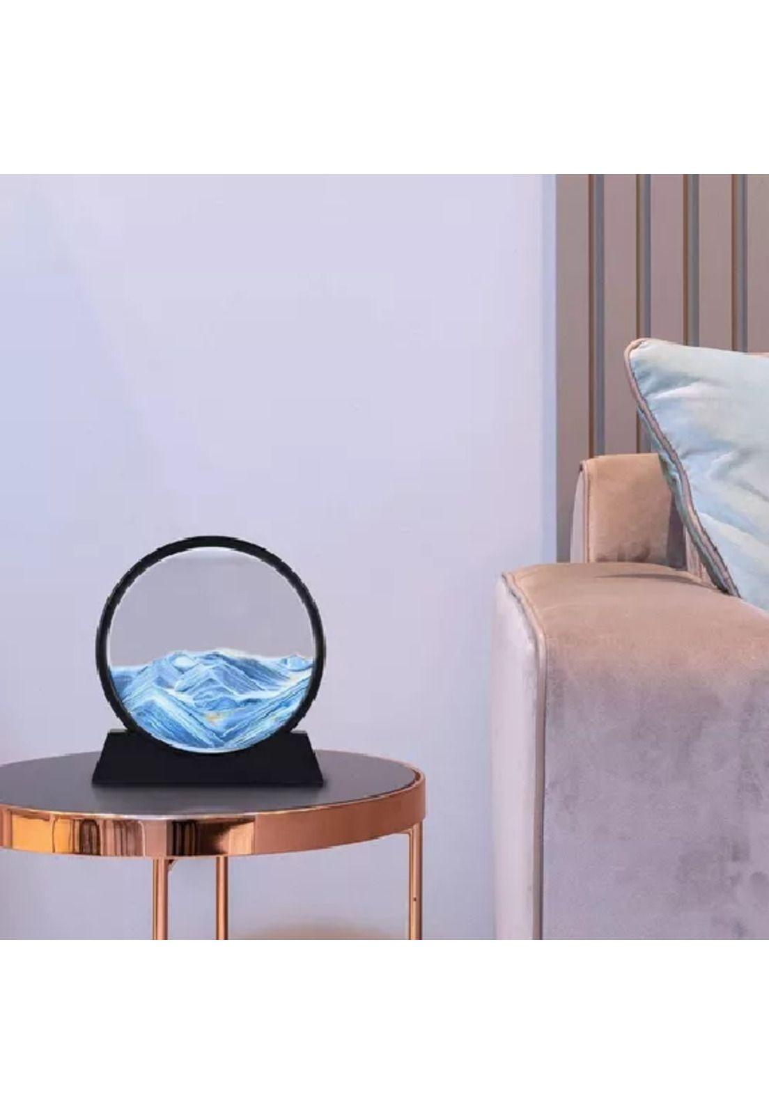 3d reloj de reloj de arena paisaje natural fluyendo color...-3