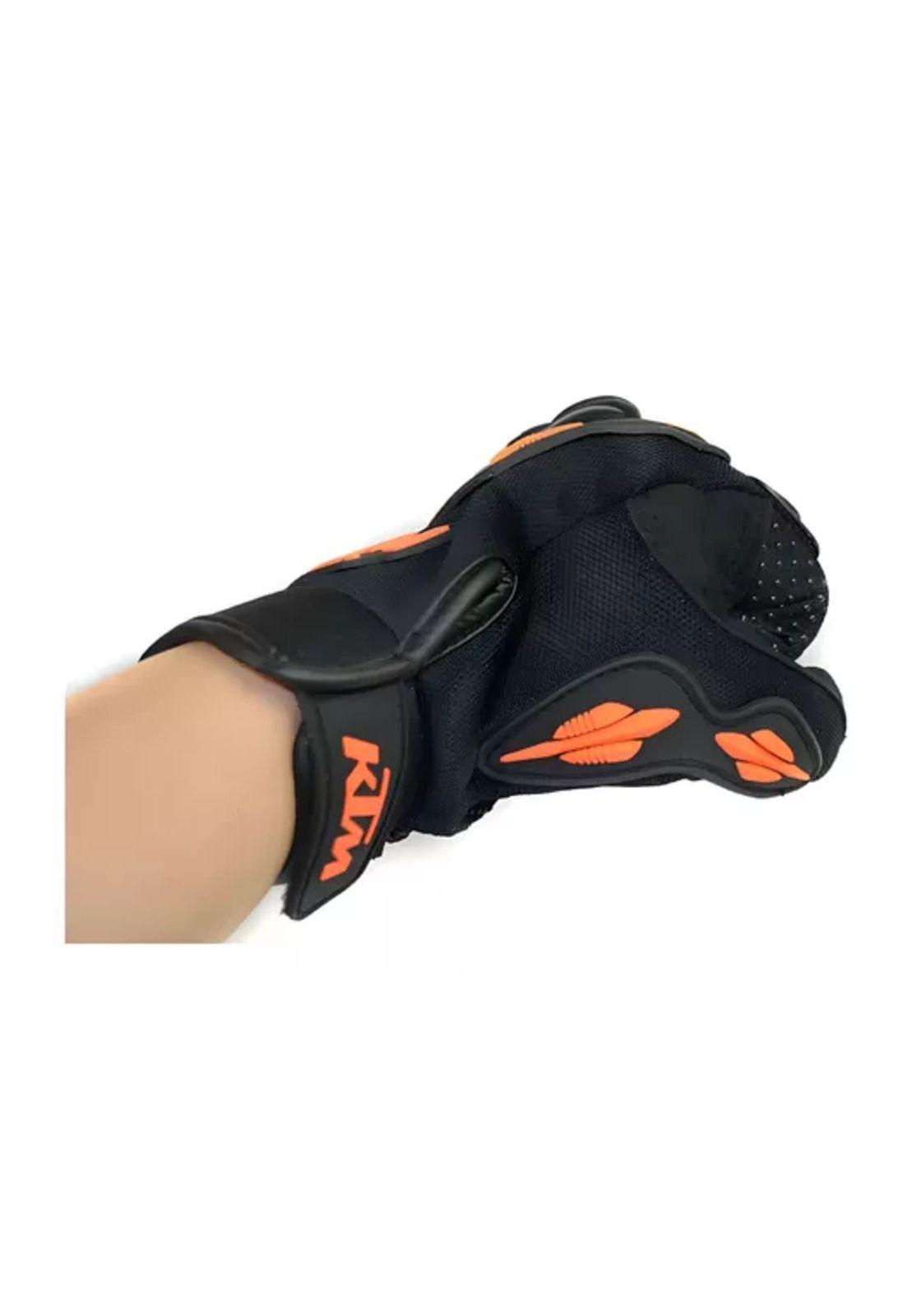 Guantes de moto protección invierno impermeables, talla XL, color naranja-3