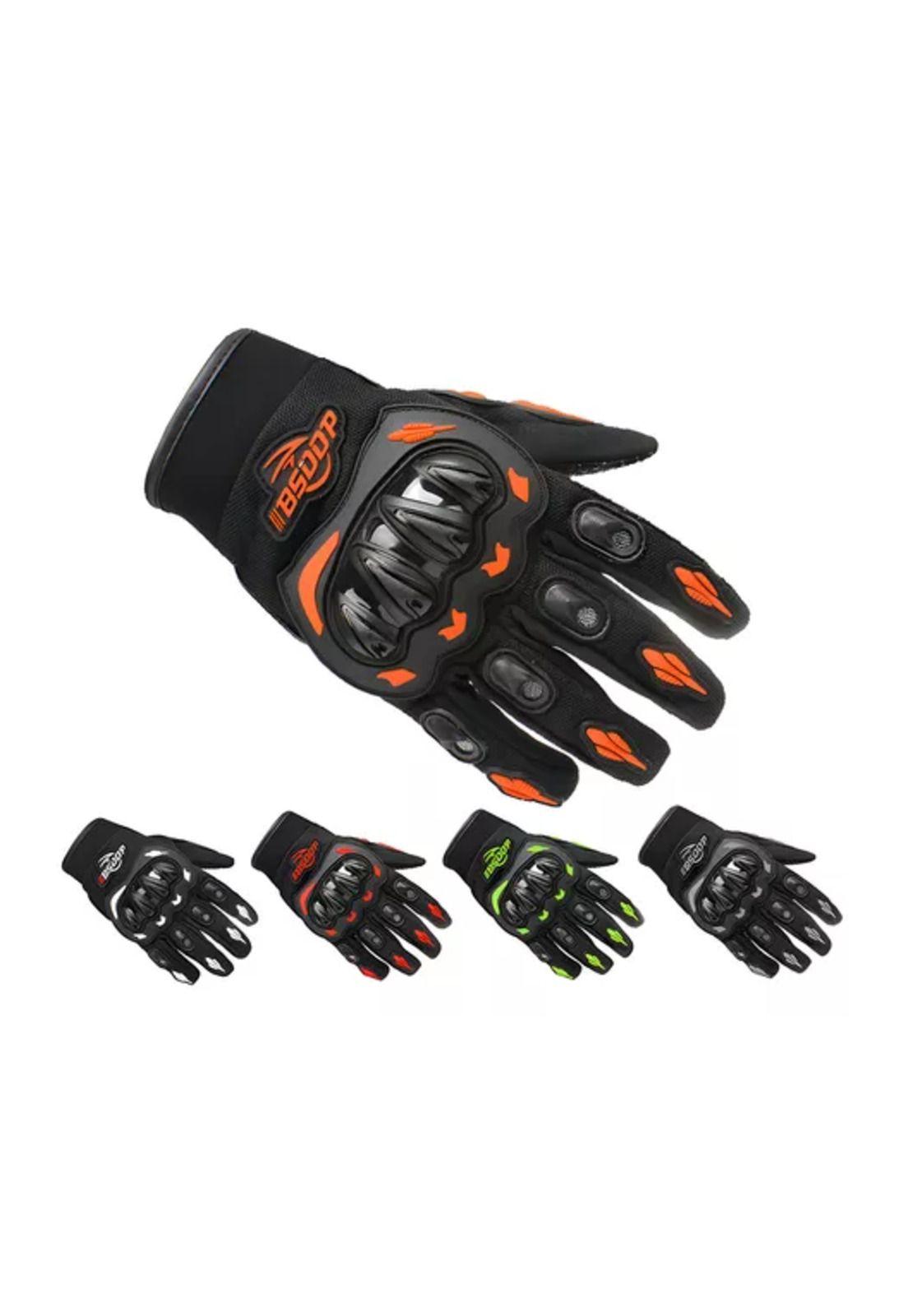 Guantes de moto protección invierno impermeables, talla XL, color naranja-4