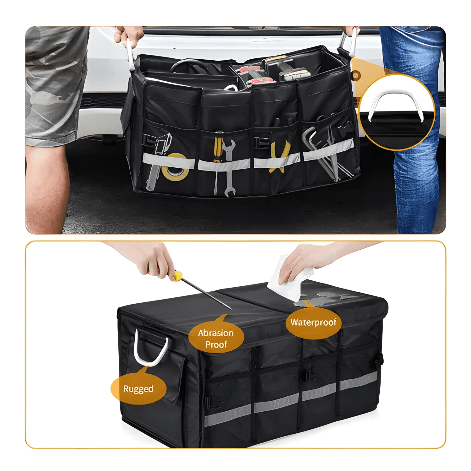 Organizador De Maletero De Automóvil Plegable Con Tapa-4