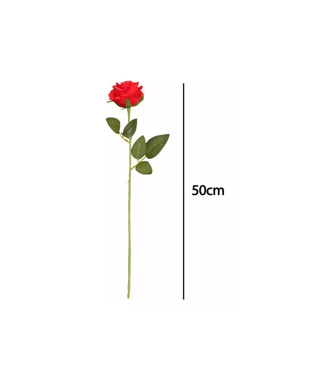 Pack de 12 Rosas Artificiales de Terciopelo en Color Rojo-2