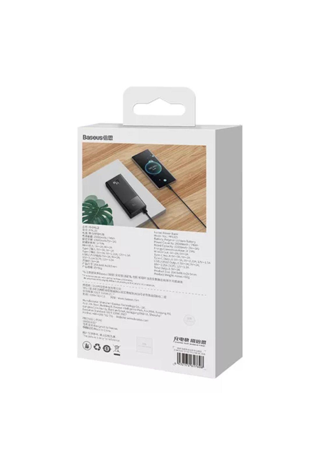 Batería portátil Baseus 20,000 mAh, 22.5W, power bank mini, negro-4