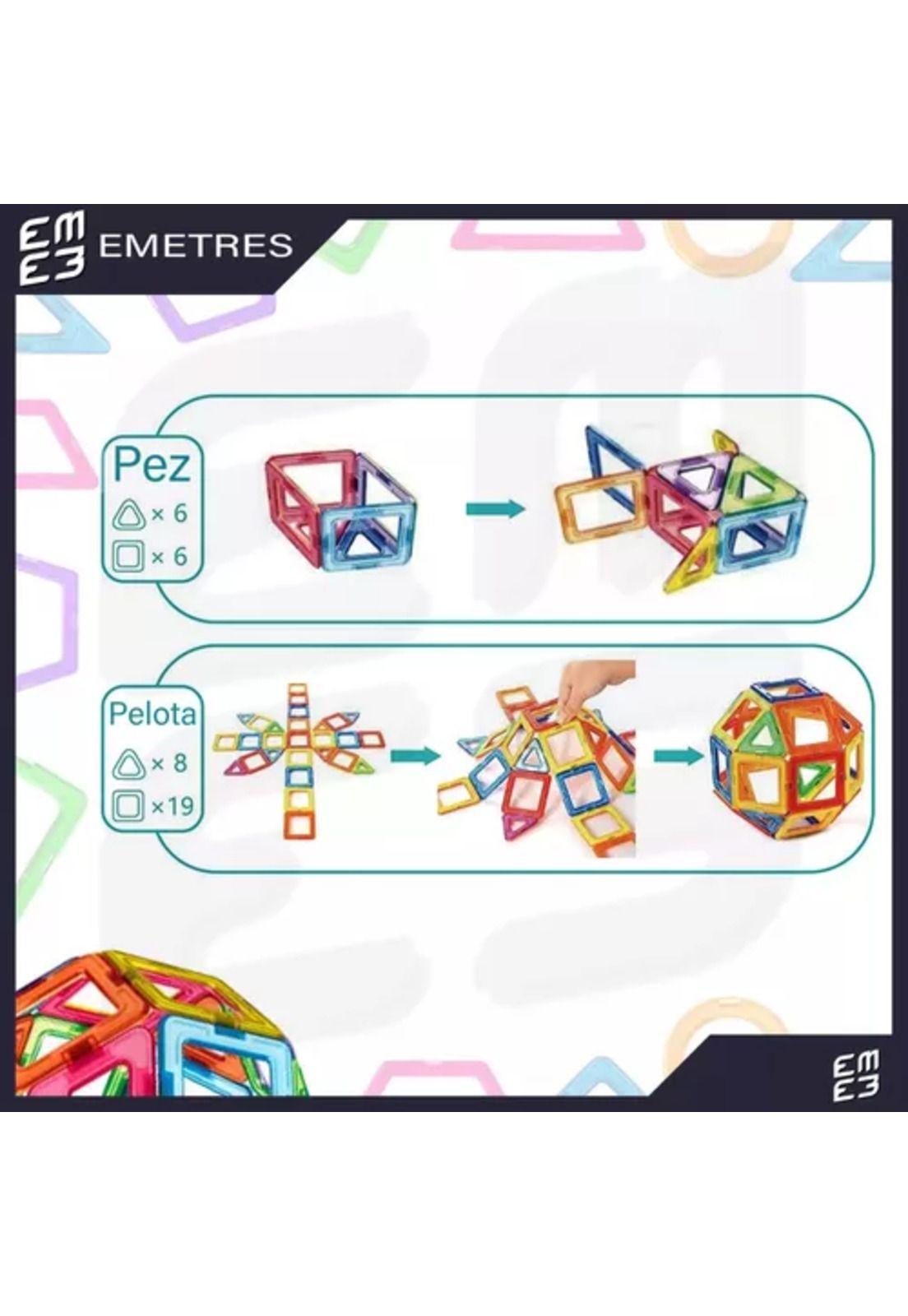 Bloques de construcción magnéticos 3D, set de 84 piezas multicolor-5