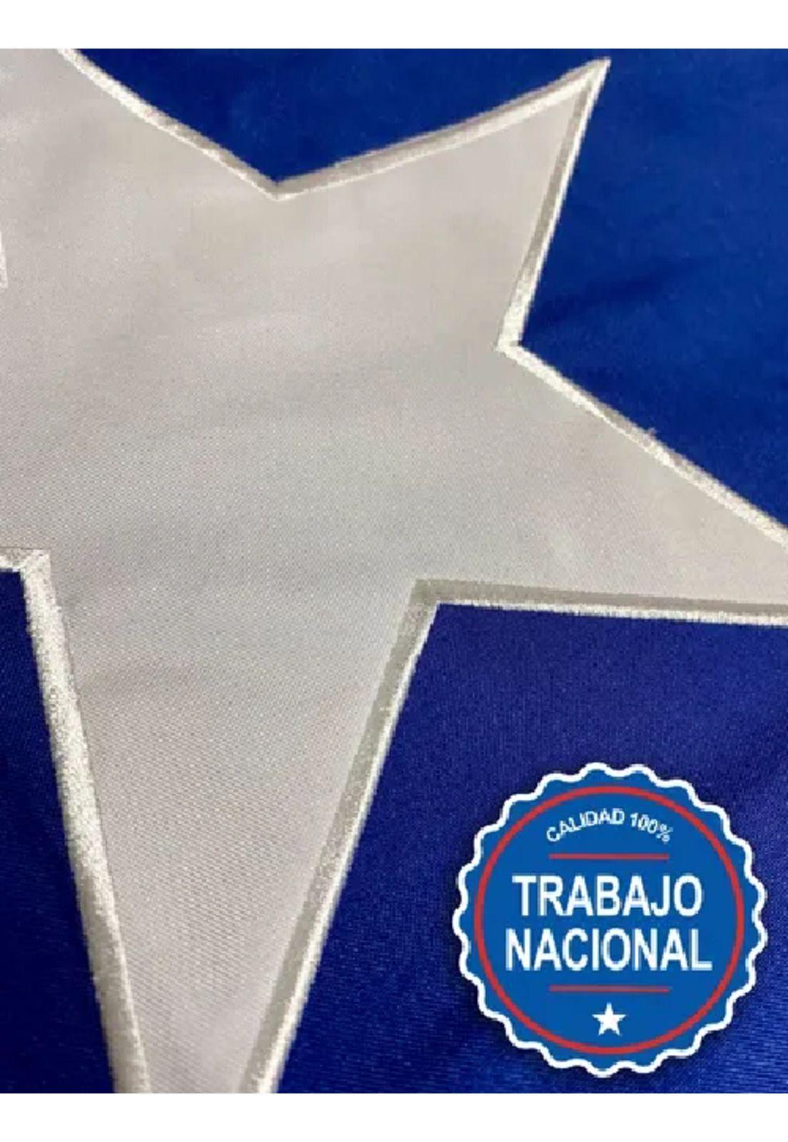 Bandera chilena 140 x 210 cm bordada de alta calidad nacional-2