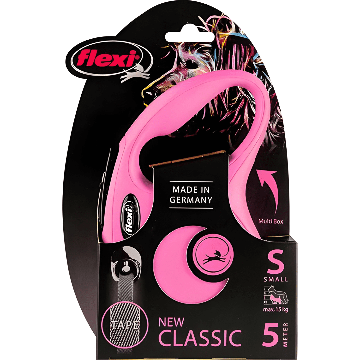 Correa retráctil para perro flexi classic talla s Rosado-2