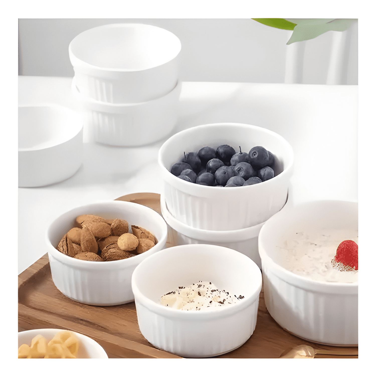 Pack 6 pocillo ramekin cerámica porcelana 9 CM salsas-2