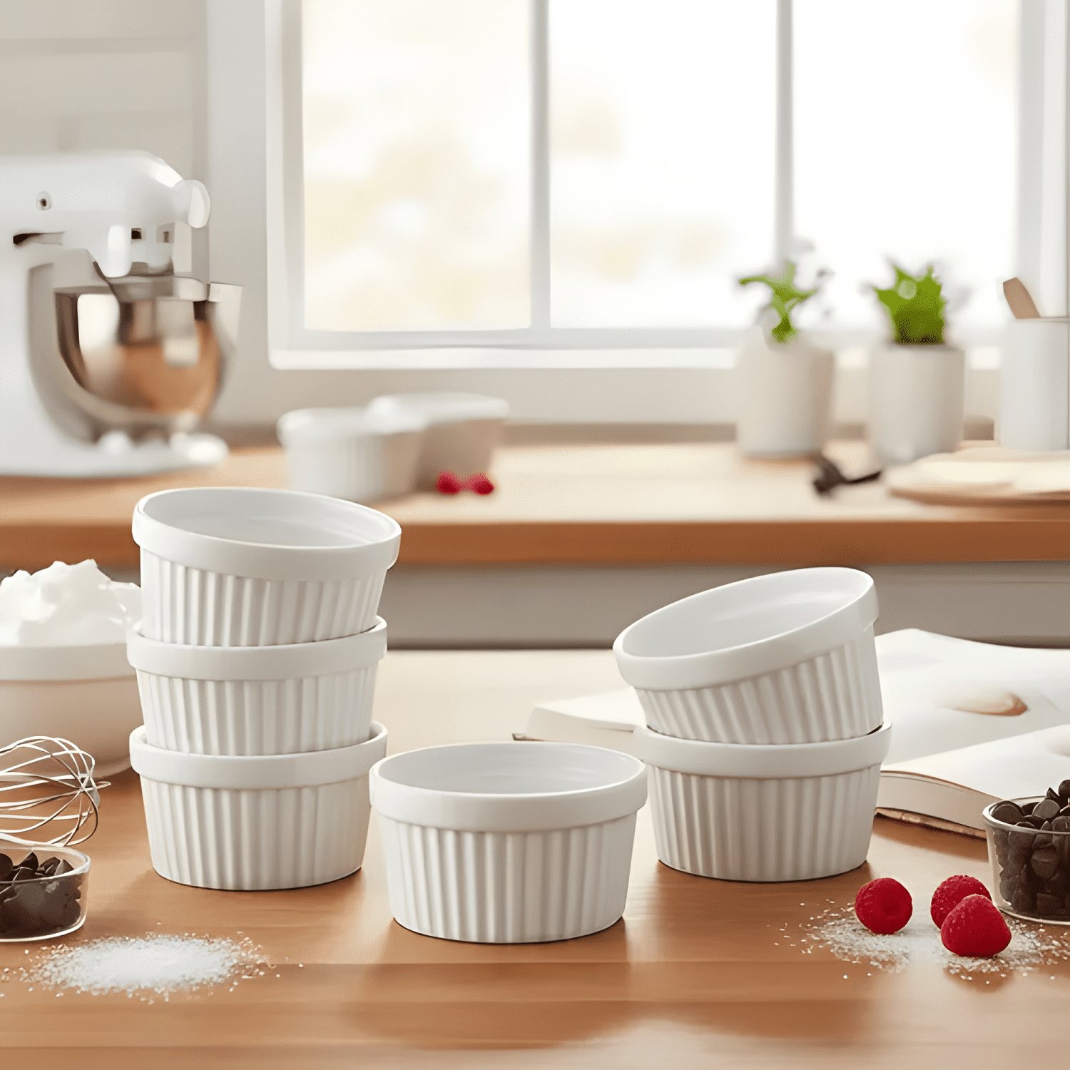 Pack 6 pocillo ramekin cerámica porcelana 9 CM salsas-3