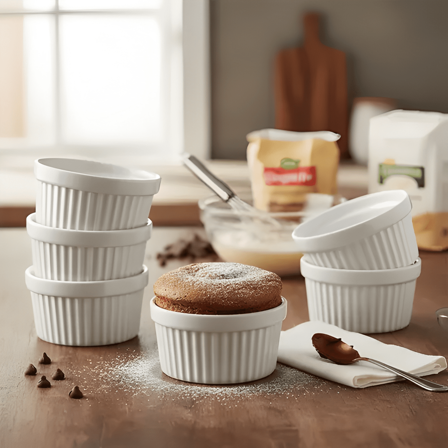 Pack 6 pocillo ramekin cerámica porcelana 9 CM salsas-4