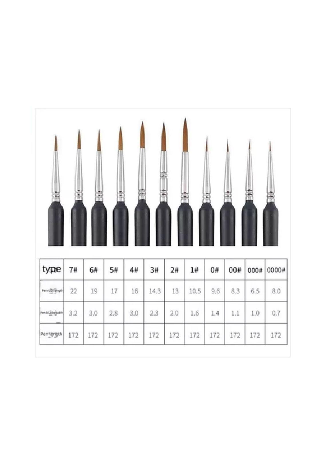 Set de 11 Pinceles Finos para Modelismo Arte y Pintura-2