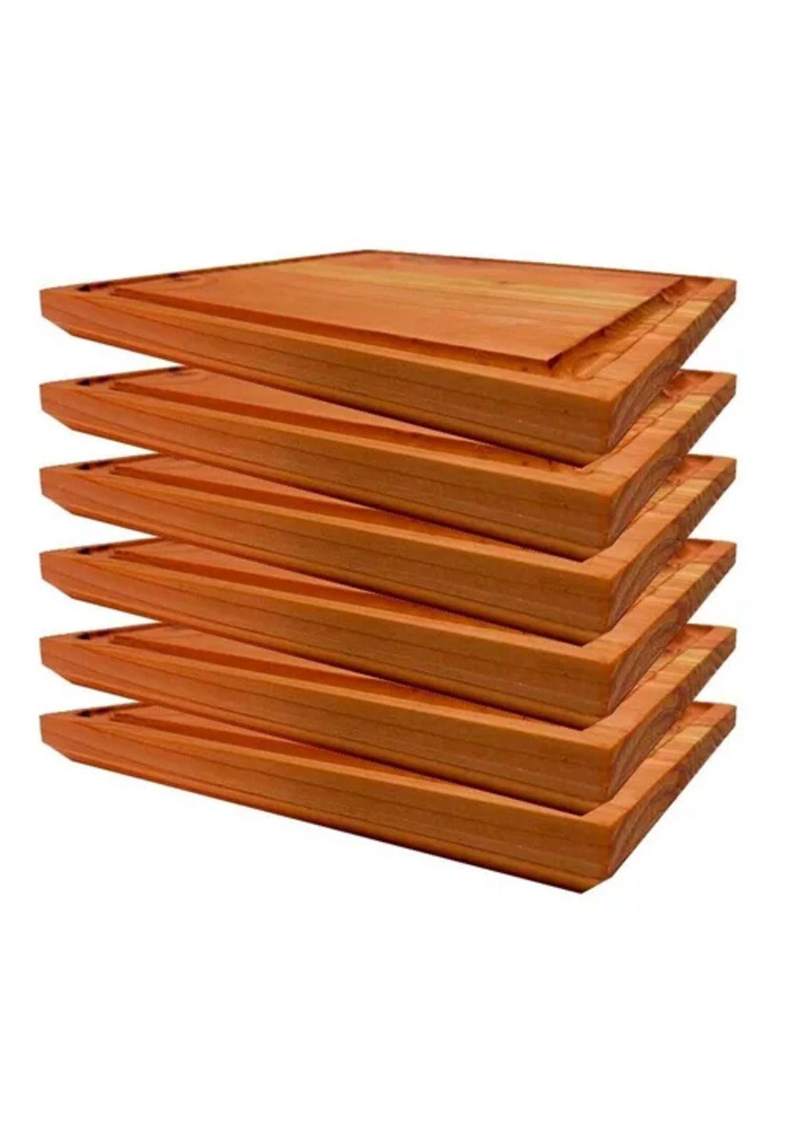 Pack de 6 platos rústicos de madera, parrilleros, asado, picoteo-2
