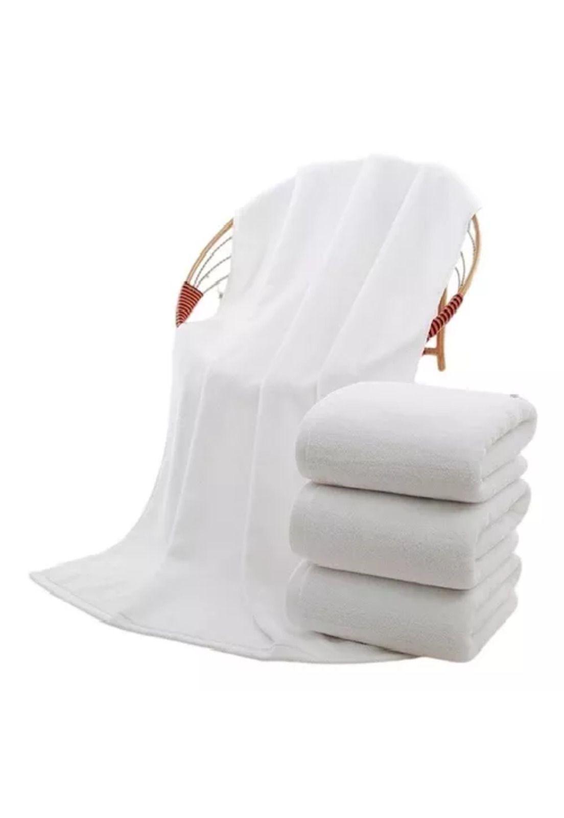 Pack de 6 toallas de baño de hotel, algodón, 140x70 cm, color blanco-0