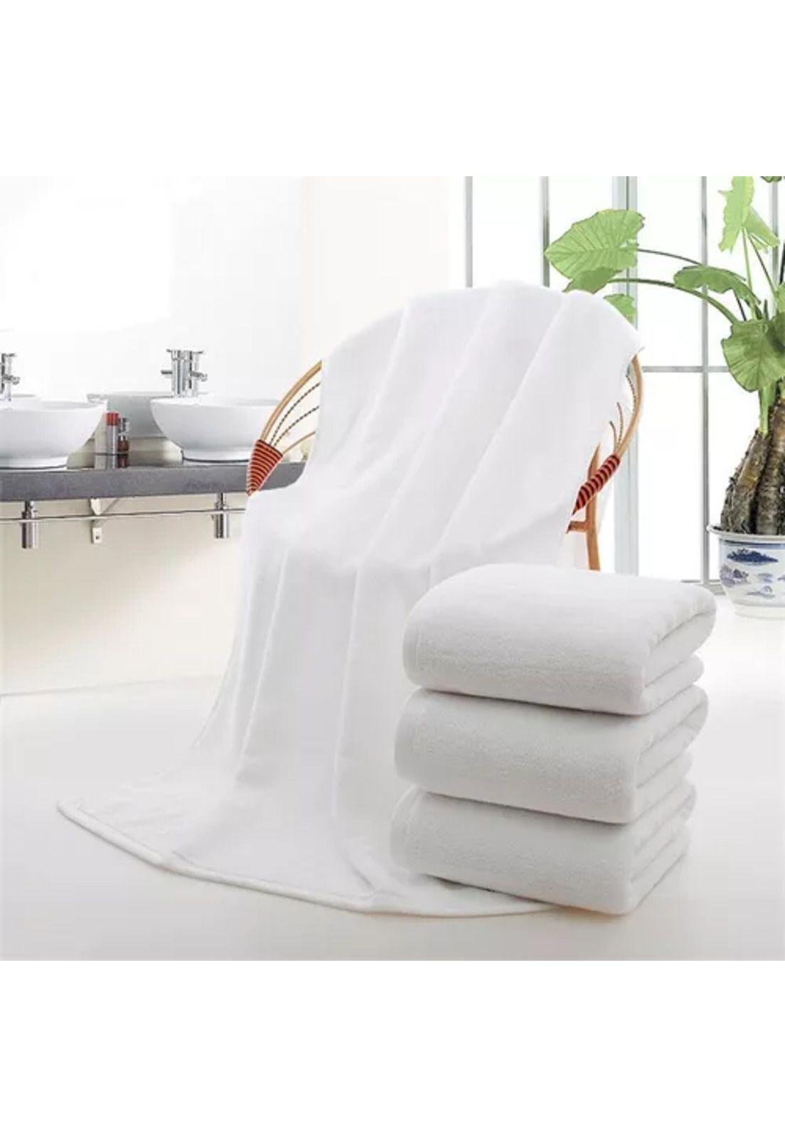 Pack de 6 toallas de baño de hotel, algodón, 140x70 cm, color blanco-1