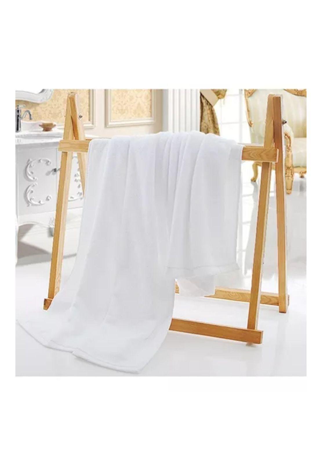 Pack de 6 toallas de baño de hotel, algodón, 140x70 cm, color blanco-3