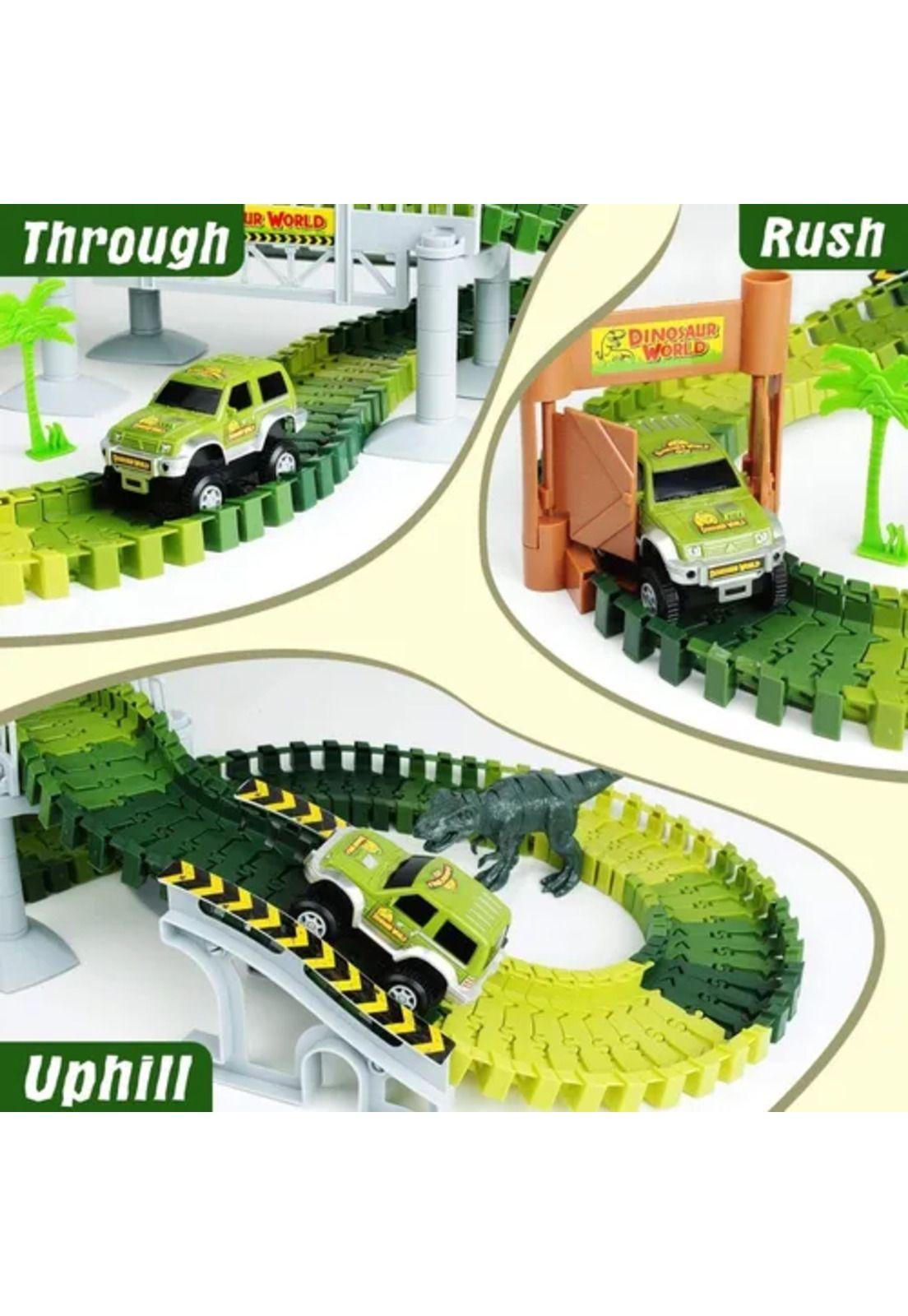 Pista de autos 142 piezas autopista flexible de dinosaurio-2