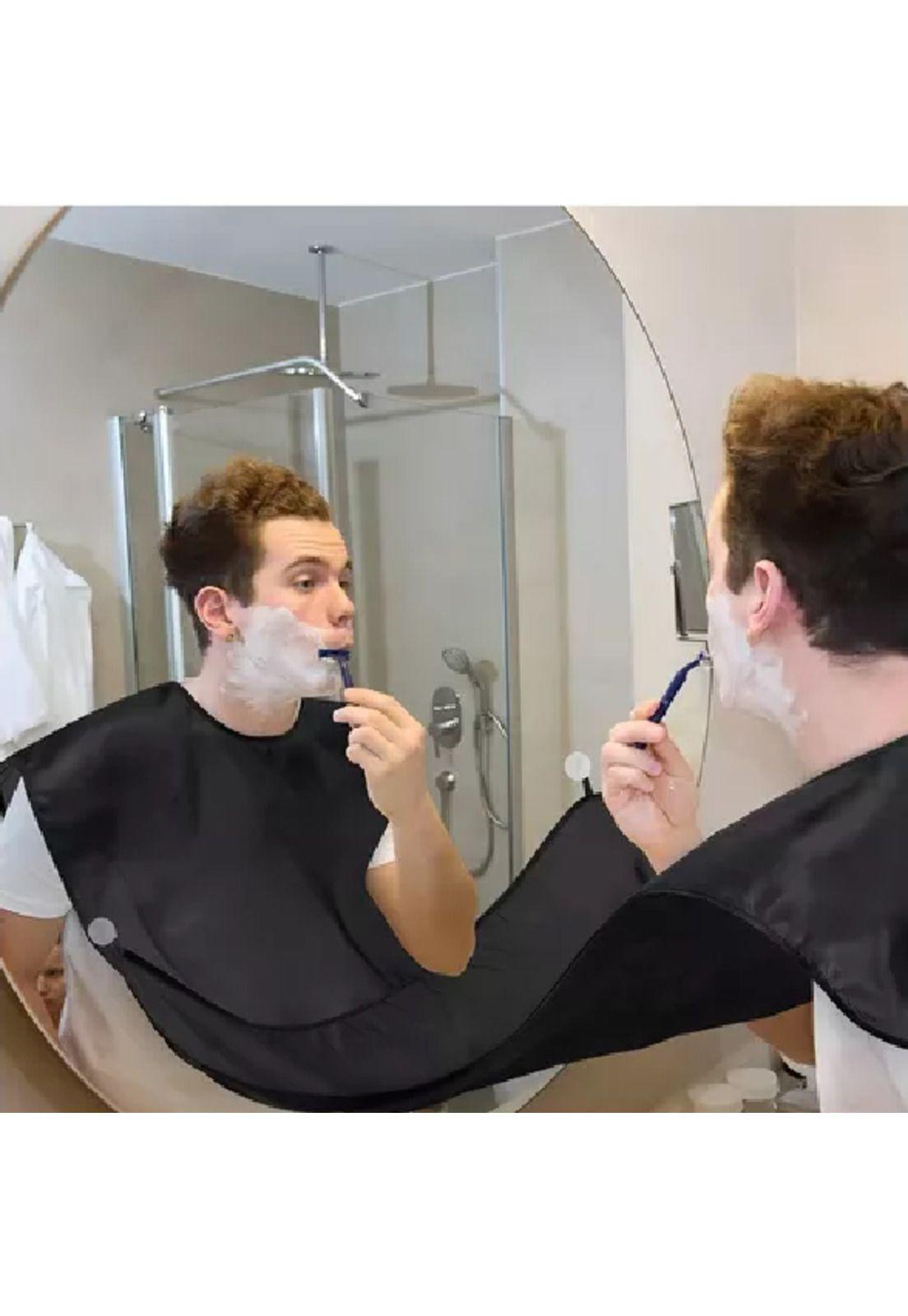 Capa Delantal para Corte de Barba Afeitado Negro Liso-5