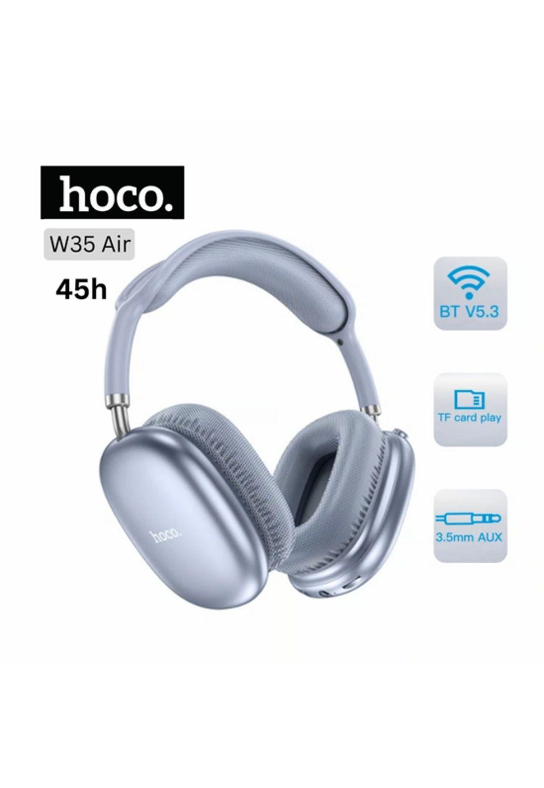 Audífonos Hoco W35 Air 45 horas bluetooth aux azul-2