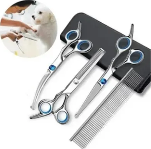 Kit tijeras aseo profesional acero inox perros-0