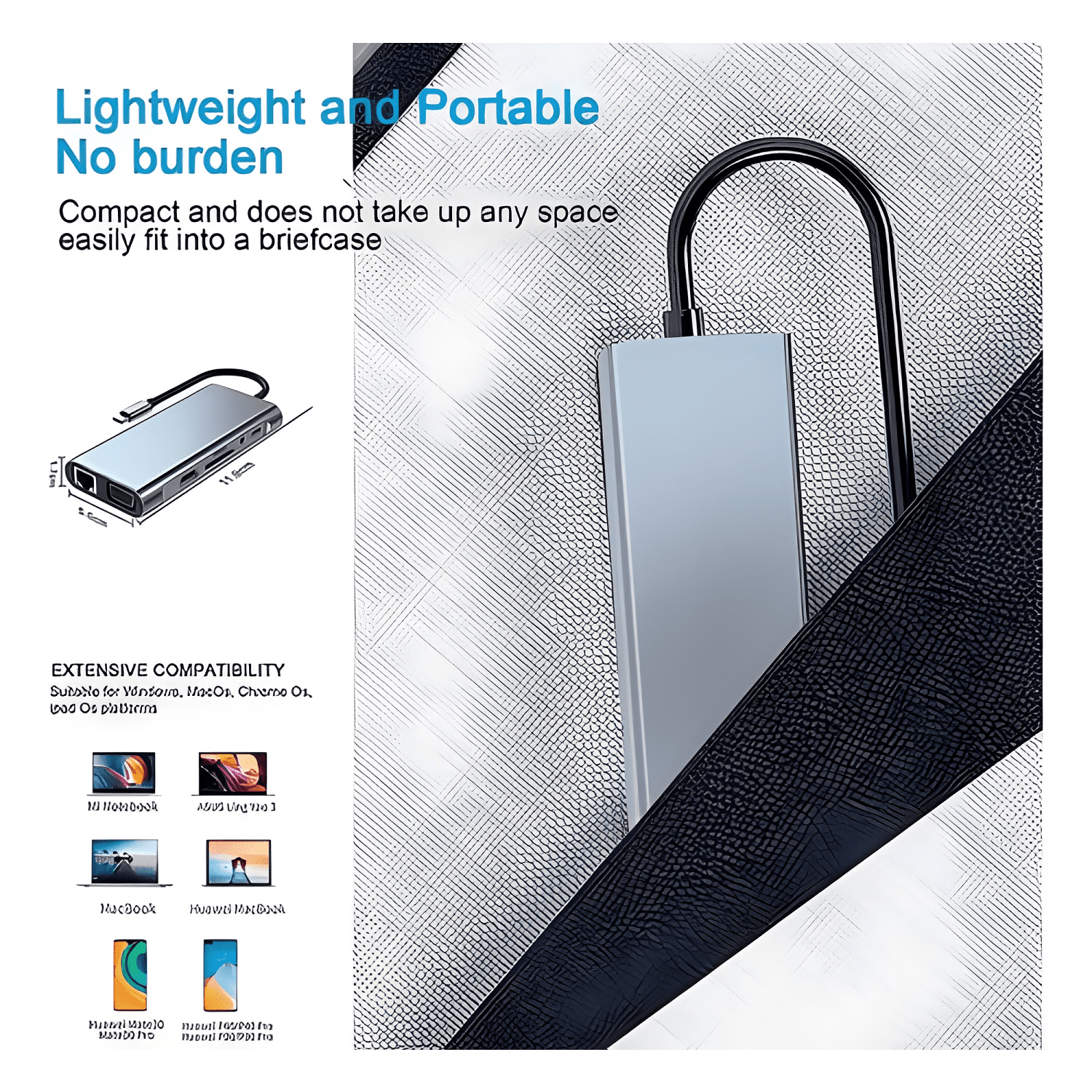 Adaptador hub 11 en 1 USB-C multipuerto 4K 100Mbps-2