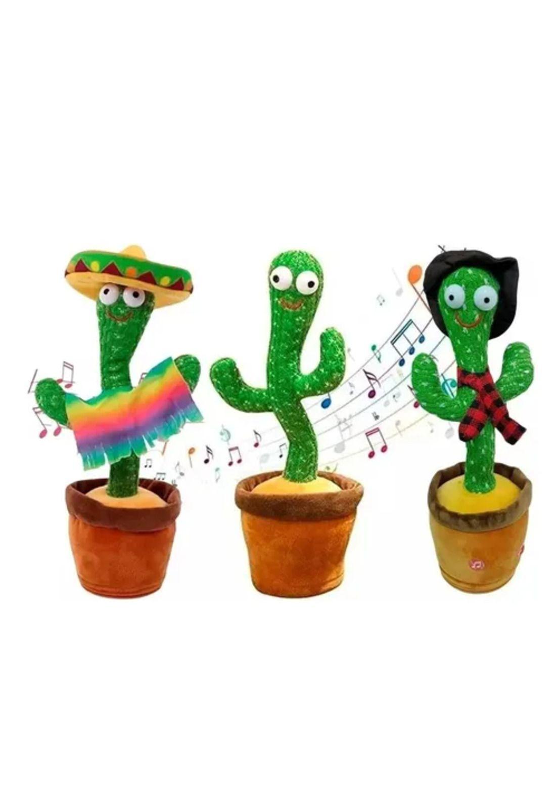 Cactus bailarín juguete de felpa imita voz y es musical-5