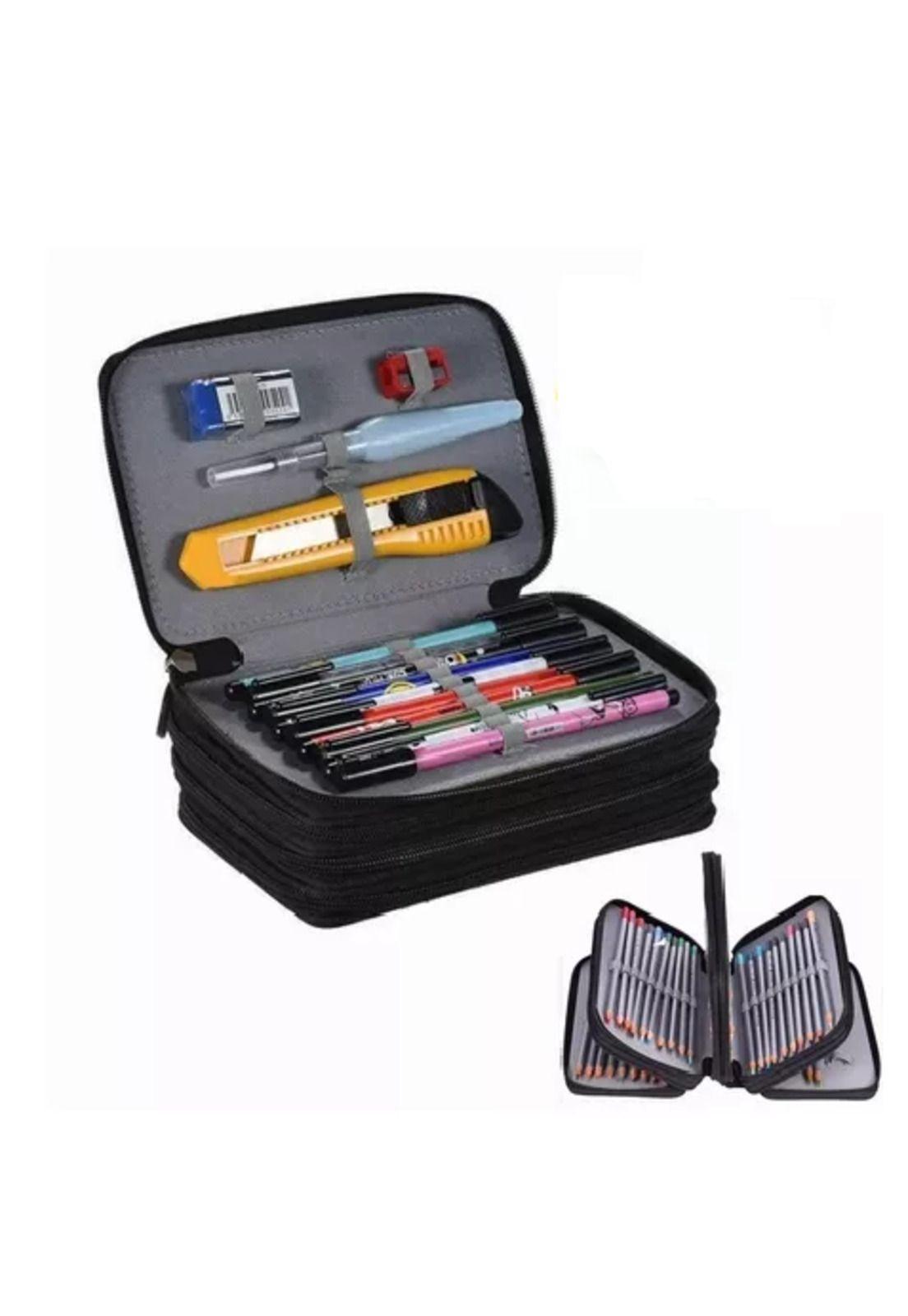 Estuche Organizador para Bolígrafos y 72 Lápices Papelería Negro-2