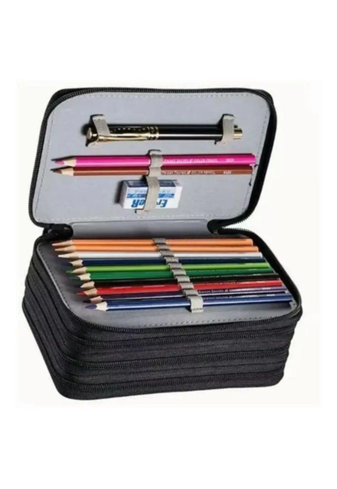 Estuche Organizador para Bolígrafos y 72 Lápices Papelería Negro-3