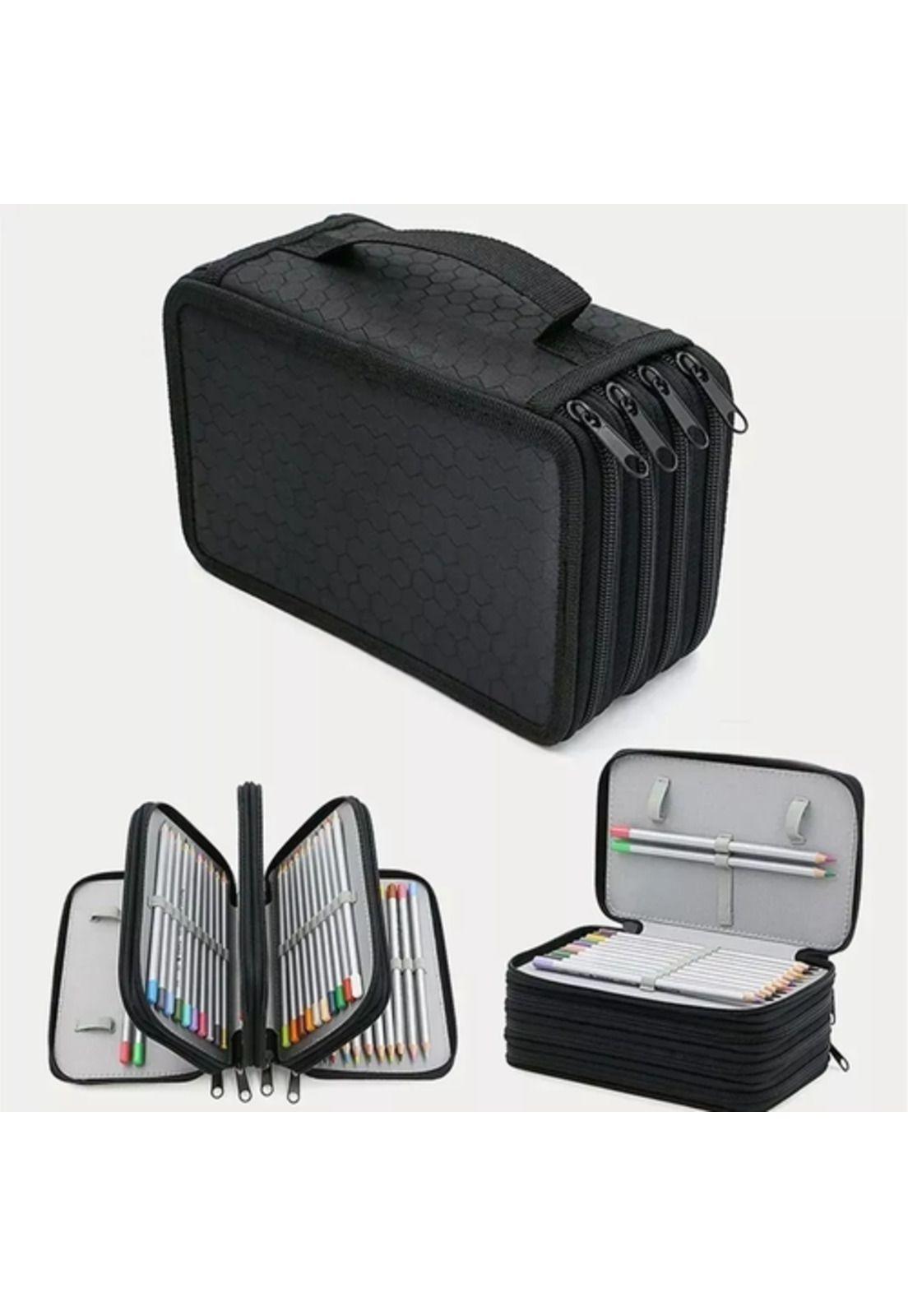Estuche Organizador para Bolígrafos y 72 Lápices Papelería Negro-4