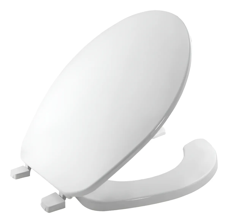 Asiento Plastico Redondo Aro Abierto Slow Close - Bemis Color Blanco-0