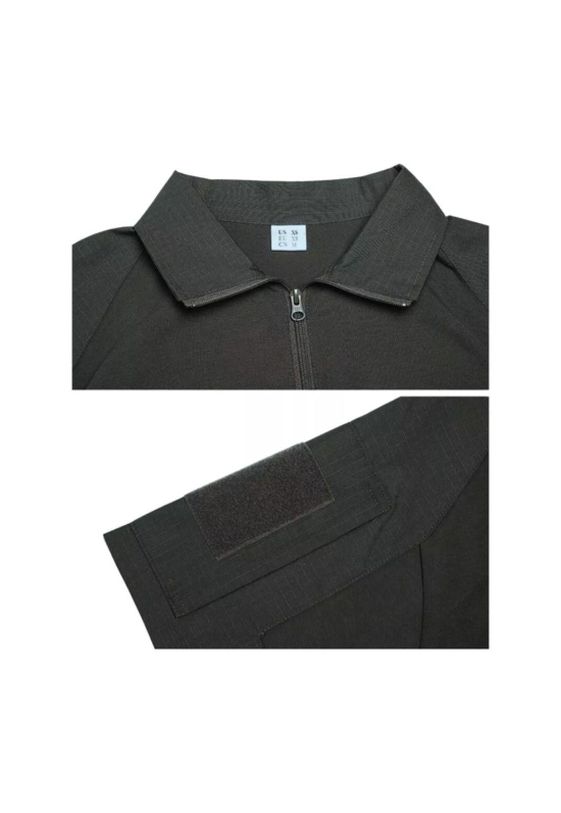 Polera Táctica Negra Manga Corta, Ropa Airsoft Militar, Talla 2XL-3