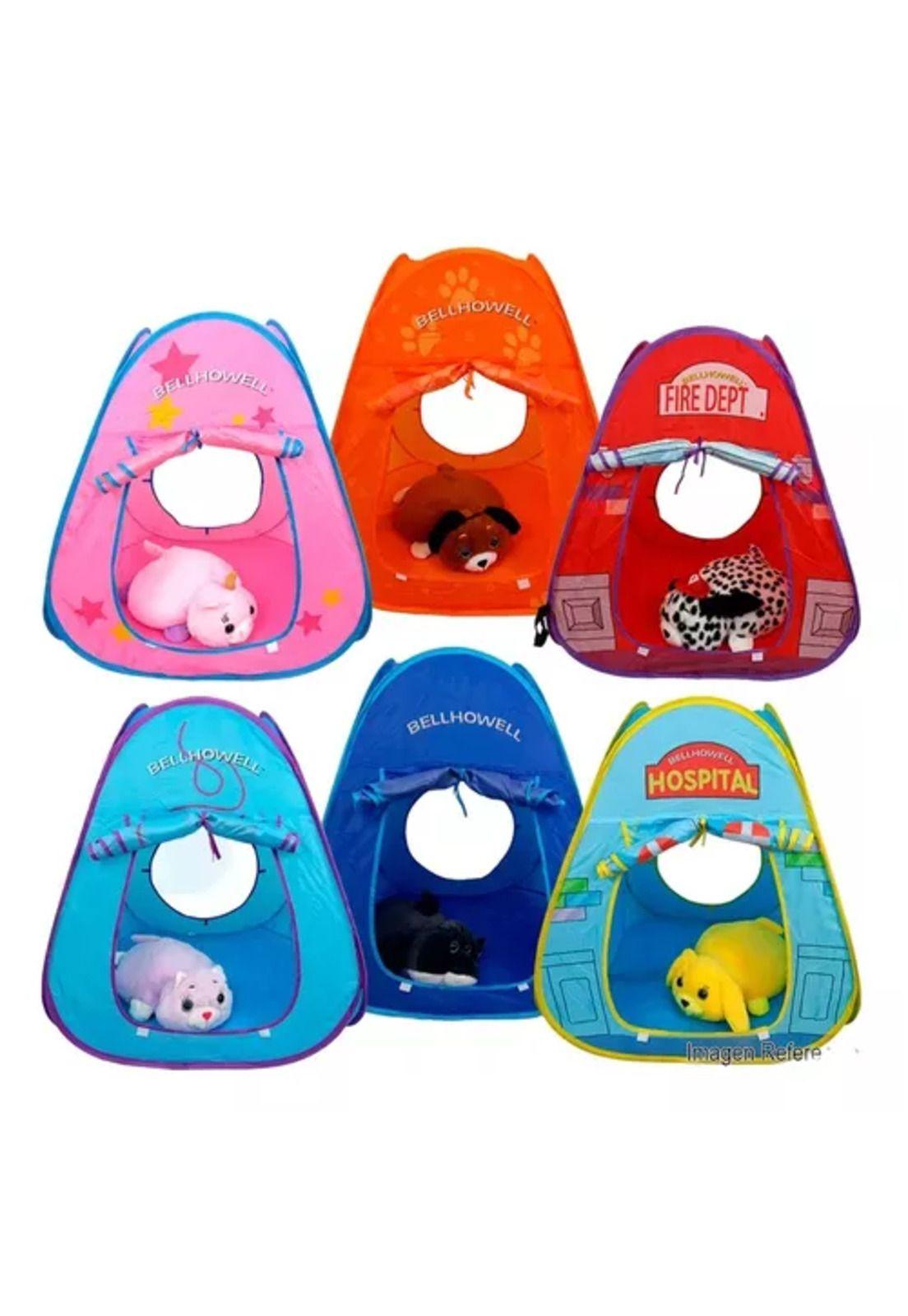 Carpa 3 en 1 de peluche, casa para niñas y niños, plegable, color verde-1