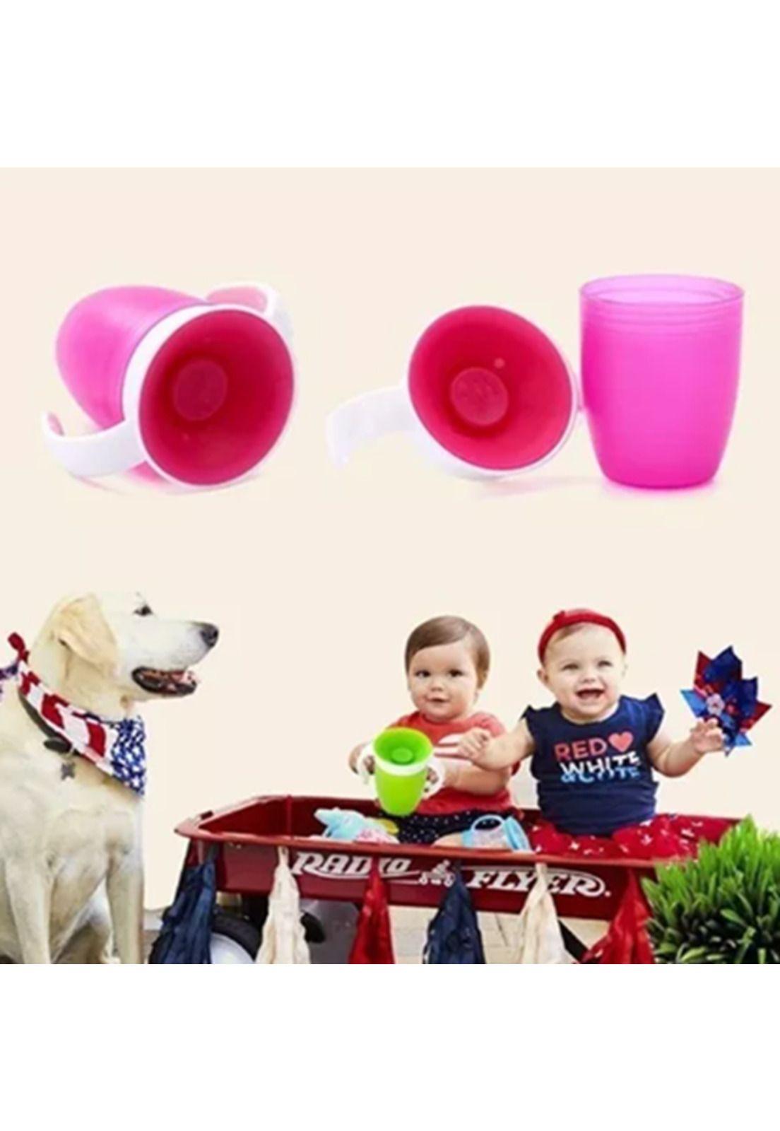 Vaso entrenador 360° a prueba de derrames Innovashop, color rosa-2