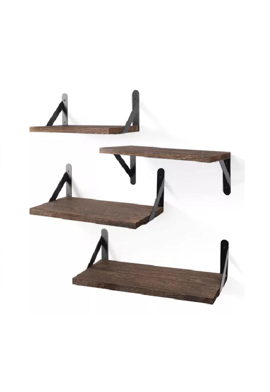 Repisas Flotantes de Madera Multipropósito Kit 4 Marrón Oscuro-2