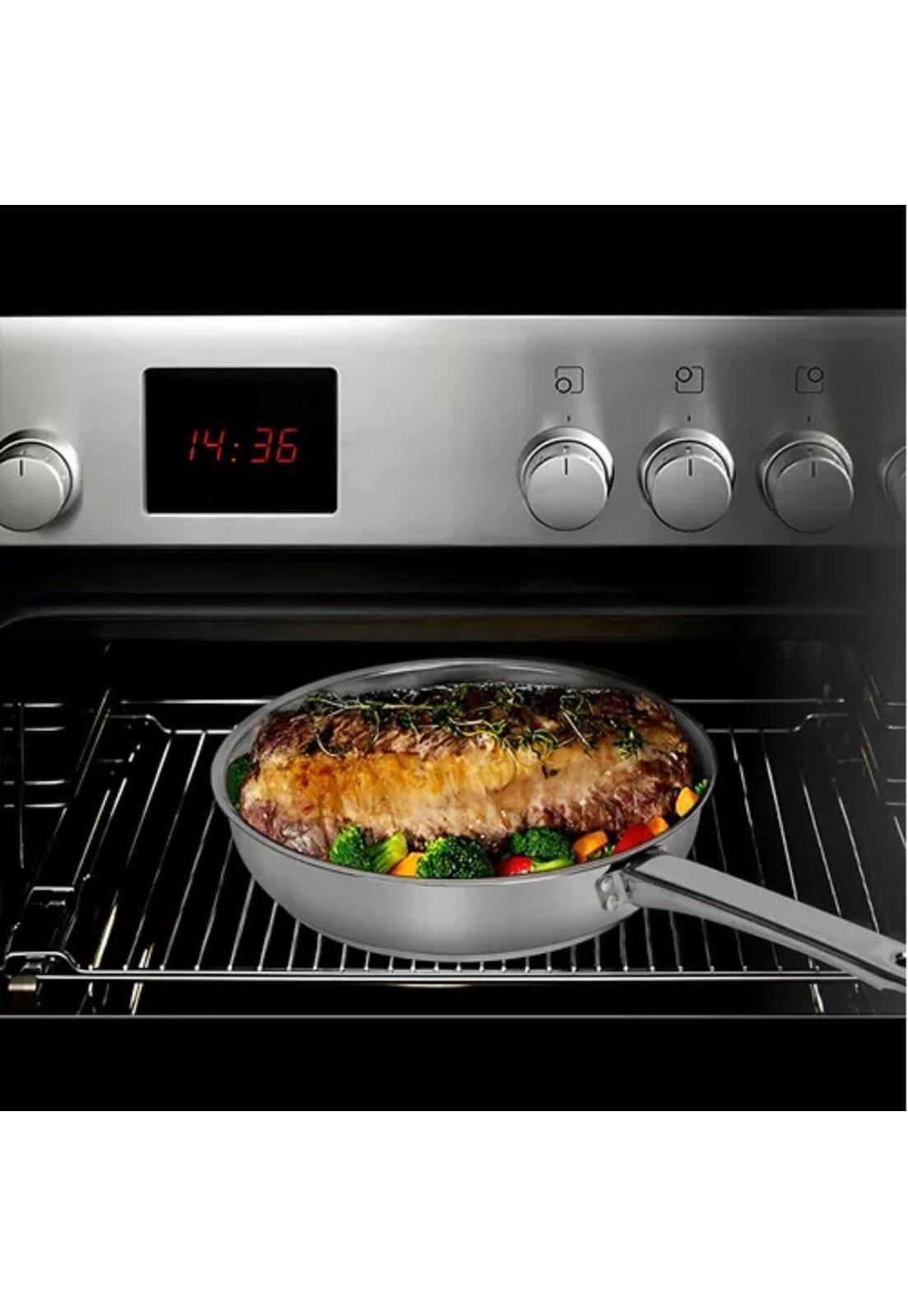 Batería de cocina de 15 piezas, acero inoxidable, color plateado-3