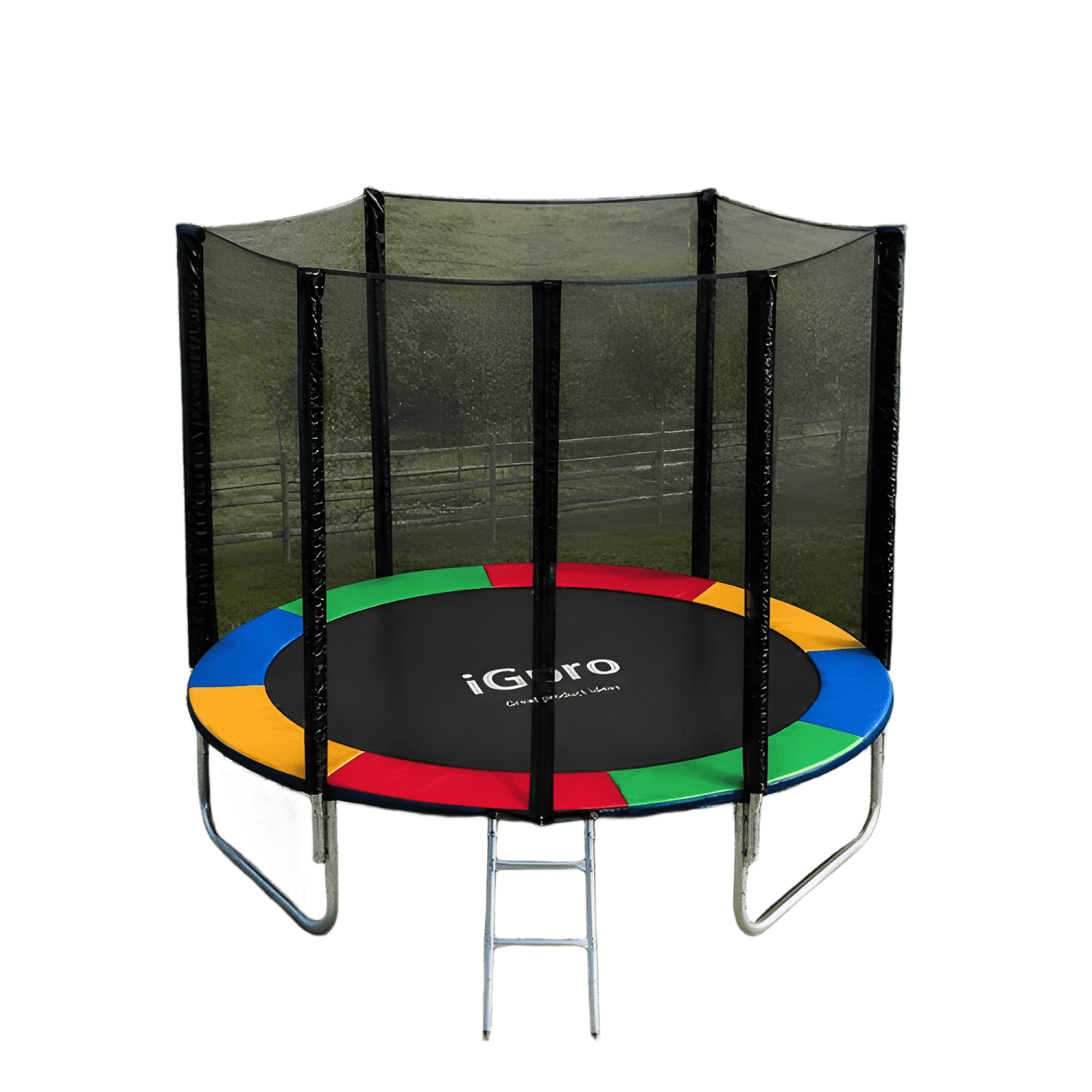 Cama elástica Igpro con malla 12ft 3,66 m negra #1-0